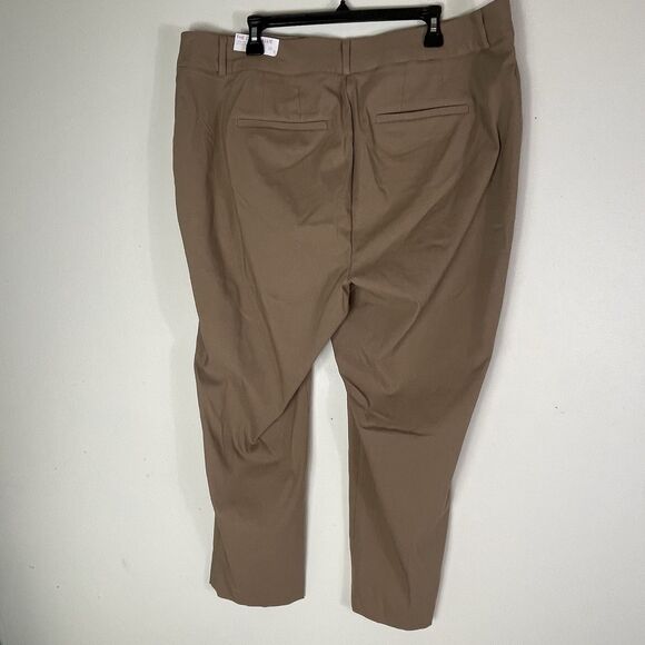 Lane Bryant Curvy Allie 22 R Skinny Ankle Tan Trousers Stretch Comfort Mature - Picture 2 of 11